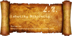 Lehotzky Nikoletta névjegykártya