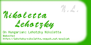 nikoletta lehotzky business card